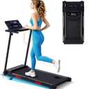 Portable Treadmill with Incline, Walking Pad with Handle Bar for Home, 3.5HP Small Walking Pad Treadmill with Incline and Handles, Electric Mini Treadmills for Home Exercising, 0.6-10MPH, 400LBS
