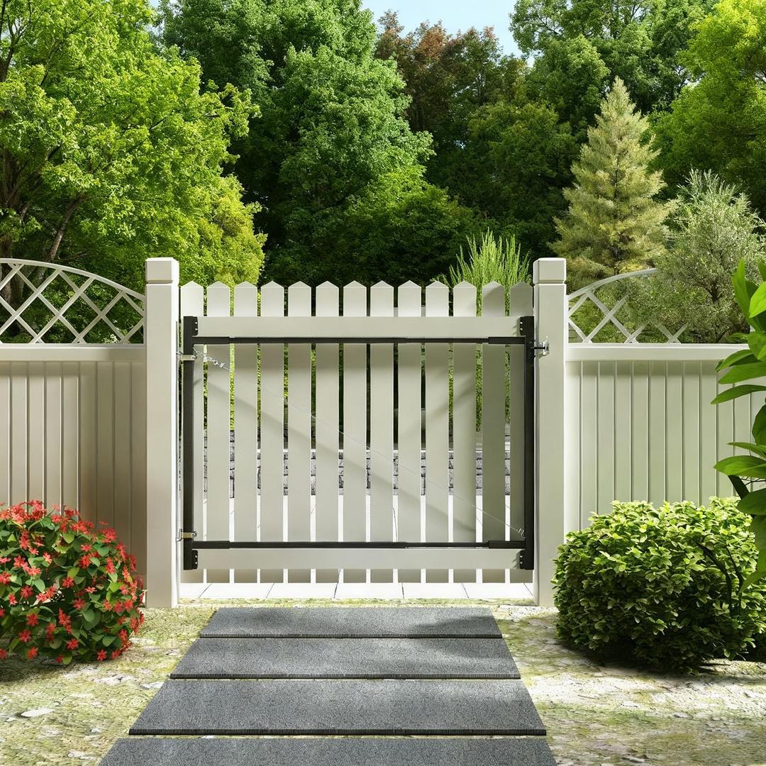 DIYHD Adjustable Full Frame Anti-Sag Gate Kit for 2x4 Lumber, Heavy Duty Powder-Coated Steel Hardware, Fits 60"-96" Wide, 5FT-6FT High Fence Gates for Garden, Driveway, Yard, Pool