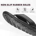 Flip Flop Thong Athletic Summer Sport Sandals with Arch Support Outdoor Summer Beach (8.5, Black)