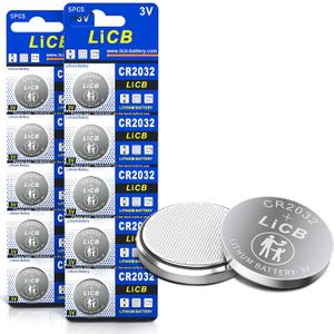 LiCB CR2032 3V Lithium Battery(10-Pack)