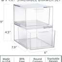 STORi Audrey Stackable Clear Bin Plastic Organizer Drawers | 2 Piece Set | Organize Cosmetics and Beauty Supplies on a Vanity | Made in USA