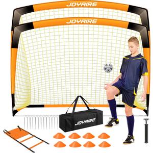 Soccer Goals for Backyard Set, Portable Kids Toddler Soccer Goal 2 of 7' x 5', Pop Up Soccer Net Soccer Training Equipment with Size 4 Soccer Ball, Carry Bag, Games, Sport, Youth, Outdoor Play