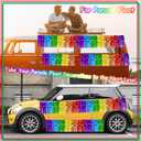 2 x 4 Pack 10 Feet Colorful Foil Fringe Garland Rainbow Tinsel Streamers Banner Fringe Curtain Banner for Parade Floats Graduation Homecoming Carnival Birthday Pride Party Decor (Rainbow)