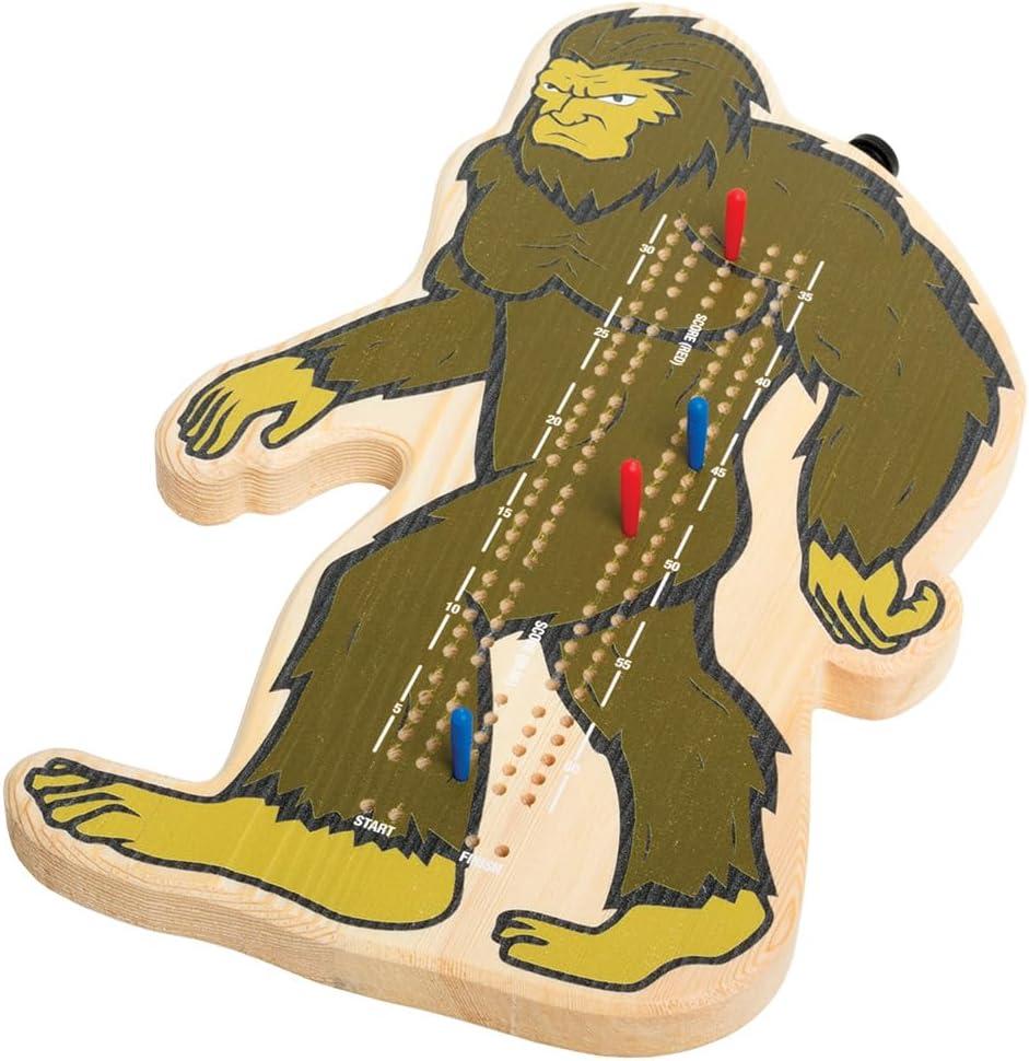 Bigfoot Cribbage Board, Wood, 12-inches Length, Funs and Games
