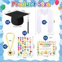 Wehhbtye 12 Pcs 2026 Preschool Kindergarten Graduation Cap Stole Iron on Letter Set, Preschool Graduation Cap Stole Decoration Includes Iron on Letters Certificate Medal for Kids Students DIY Craft