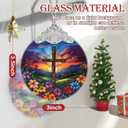 Religious Christmas Ornaments, Christmas Tree Decoration, Holiday Ornament, Christian Home Decor, Gift Exchange, Gift Idea - Cross Spring Flower