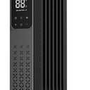 ZAFRO Oil Filled Radiator Heater, 1500W Energy Saving Space Heater with Curved Fin Design, Smart Touch Screen, ECO Mode & 24H On/Off Timer, Tip-Over & Overheat Protection for Bedroom Office Use, Black