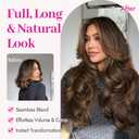 Kookastyle Clip in Hair Extensions, Natural Long Layered Soft Invisible Synthetic Curly Wavy Hairpieces for Women,4 pcs(20 Inch,Balayage Chocolate Brown to Caramel Blonde)