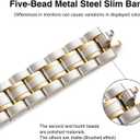 STIROLL Thin Replacement Band Compatible for Apple Watch 38mm 40mm 41mm 42mm(Series 11 10), Stainless Steel Metal Wristband Women Men for iWatch Ultra SE Series 9 8 7 6 5 4 3 2 1, Starlight Gold
