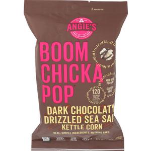 Angie's BOOMCHICKAPOP Dark Chocolaty Drizzled Sea Salt Kettle Corn, 5.5 Ounce Bag (EXP 04/11/26)