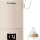 Portable Bottle Warmer for Travel, 10 Oz Baby Botle Warmer with Adjustable Temperature & Keep Warm for Formula, Breastmilk, Cordless Milk Warmer, Rechargeable Water Warmer for Outdoor
