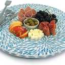 CLAYNIX Lazy Susan for Table Mother of Pearl Turntable Organizer, Wood Round Spinning Tray Rotating for Kitchen, Cabinet, Counter Spice Pantry (D 20 in)
