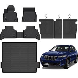 Floor Mats for BMW X5 2019-2026 5 Seats Cargo Liner Rear Seat Back Mat Set