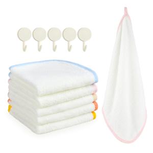 Hipruict Small Hand Towels, 10 Pcs Washcloths with Hanging Loop and Hooks, Ultra Absorbent, Soft and Quick Dry for Kitchen and Bathroom