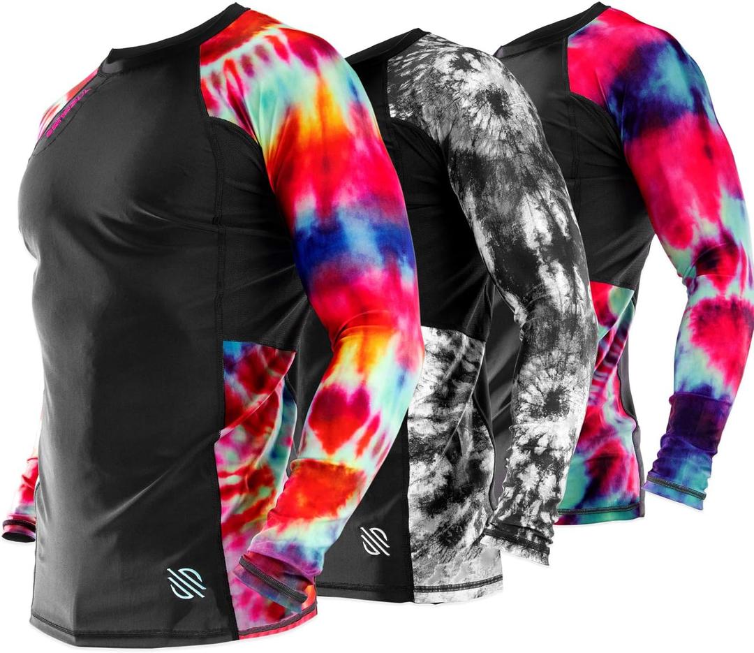 Sanabul Funk Strike Long Sleeve Compression Training Rash Guard for MMA BJJ Wrestling (XX-Large, Classic Swirl)