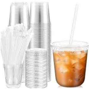 Ziliny 50 Pack 16 oz Clear Plastic Cups with Lids and Straws Disposable Iced Coffee Cups Round Bottom To carry Cup for Coffee Smoothie Cold Drinks Juice Milkshake Tea (Pink)