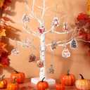 72 Pcs Christmas Wooden Ornaments Decor Santa Claus Hanging Ornaments for Christmas Tree Vintage Xmas Tree Ornament for Holiday Thanksgiving Party Favors Supplies Decorations