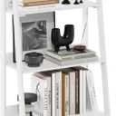 Furinno Ladder Book Shelf, 6-Tier Ladder Shelf, Open Design Bookshelf, Display Storage Bookcase, 14.8" x 23.6" x 66.2", Living Room, Home Office, White