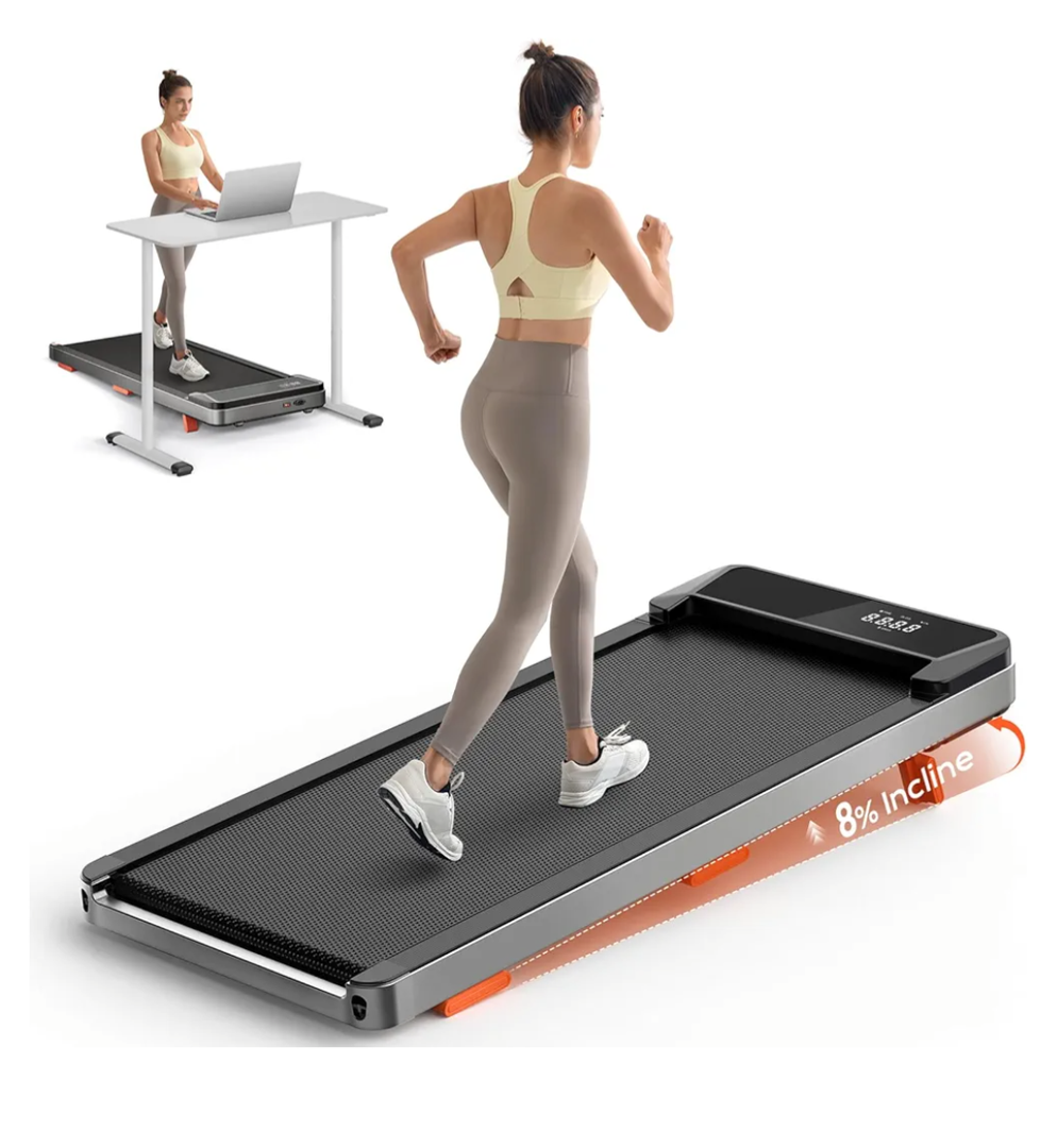 Walking Pad,Treadmill with Incline for Home Office, 2.5HP Portable Under Desk Treadmill with 265 Lbs Capacity,Remote Control, Led Display