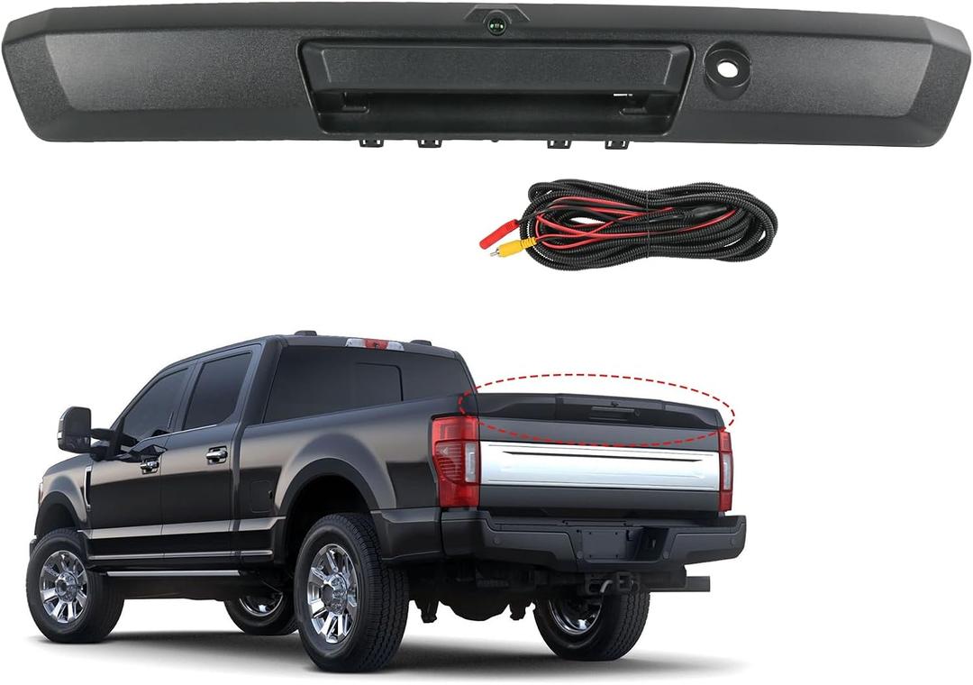 JDMSPEED Tailgate Handle with Rear View Backup Camera Compatible with 2017-2022 Ford F250 F350 F450 Super Duty Replaces# HC3Z-9943400-NA HC3Z-9943400-NB
