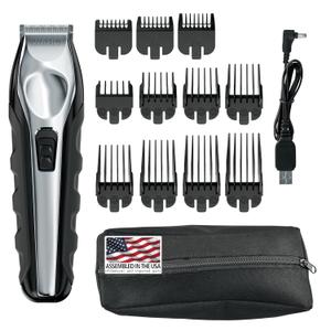Wahl USA Lithium Ion Total Beard Trimmer for Men with 11 Guide Combs for Easy Trimming, Detailing, & Grooming  Model 9888