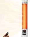 Patio Heater for Outdoor Use, Infrared Electric Outdoor Heater, 1500W Instant Heating, 60-Degree Oscillation, 9 Heat Levels, 9H Timer, Remote, for Garage, Backyard, Large Room, Indoor, 32.2", White