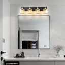Black Gold Crystal Bathroom Vanity Light, Modern 4-Lights Bathroom Light Fixtures Over Mirror, Crystal Wall Lighting with Polished Gold Finish (4.7"H * 4.7"W)