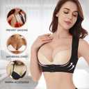 Werena Women Posture Corrector Back Brace Support Bra Shaper Vest Sleeveless Shapewear Tops (Black, M)