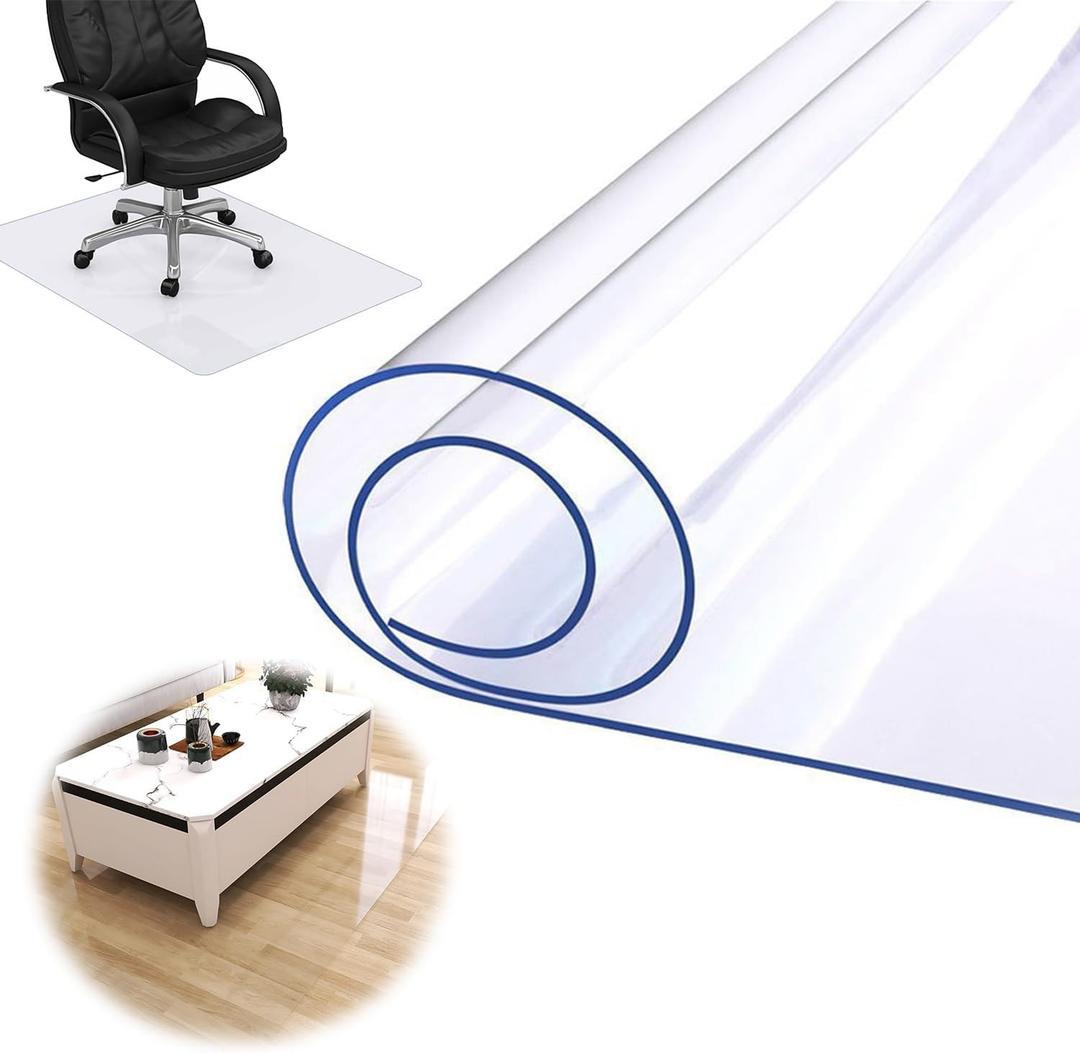 Office Chair Mat, Carpet Protector Chair Mat, 0.06" Desk Mat, PVC Vinyl Floor Mat, Floor Protector, Table Protector, Table Cover, Waterproof Transparent Pad for Entrance Hall Bedroom (Color : Frosted (12x12in)