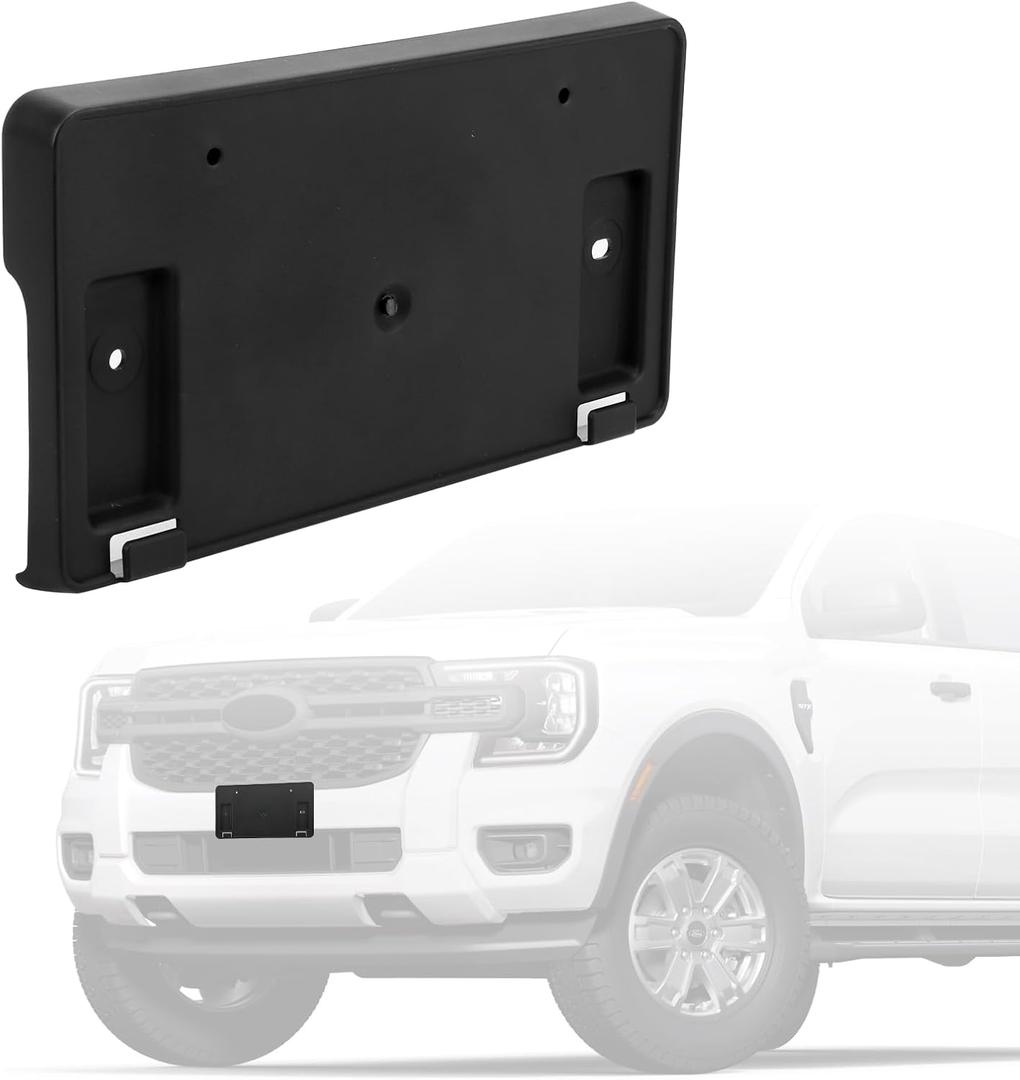 Front License Plate Frame Compatible with Ford Ranger 2024 2025 2026(Exclude Raptor), Bumper License Frame Holder Mounting Bracket, Replace # N1WZ17A385N FO1068206