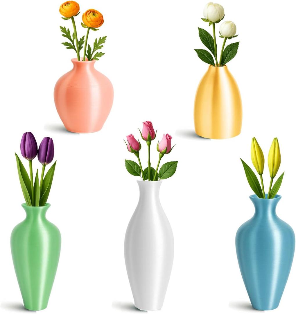 Cute Mini Vase Magnets for Fridge  5 Pcs Tiny Magnetic Bud Vases for Women  Flower Pots for Refrigerator Decor Kitchen Home  Thoughtful for Plant Lovers (Pastel)