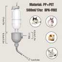 Pet Water Bottle for Cage Crate 17oz Non-Drip Water Dispenser for Small Animal Rabbit Bunny Guinea Pig Chinchilla Ferret Squirrel Hedgehog (Gray, 17oz)