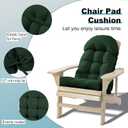 Large Adirondack Chair Cushion, Rocking Chair Cushion 50x20.8x4 inch, High Back Patio Cushions of Upper and Lower with Ties, Sunscreen and Fade-Resistant (Dark Green, 1)