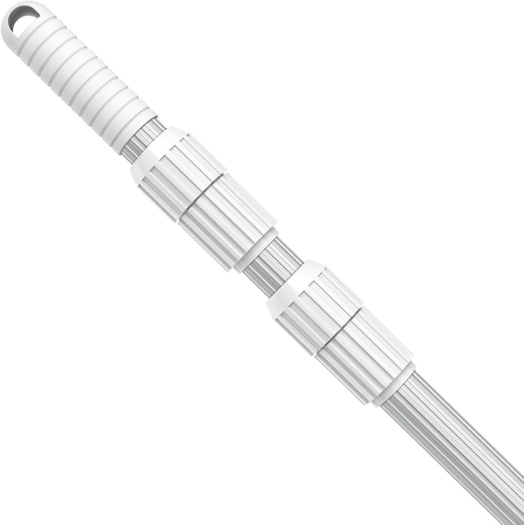 YEECHUN Professional 15 Foot Swimming Pool Pole Telescopic Aluminum Fits Pool Net Skimmer Rake Vacuum Head Brush Cleaning Equipment Heavy Duty,for Skimmer Nets, Vacuum Heads and Brushes