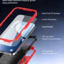 for iPhone 17 Magnetic Case,Compatible with Magsafe,2X Screen Protector,Heavy Duty Protection,Rugged & Durable Phone Case for iPhone 17 Case,Red