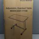 Vaunn Medical Pneumatic Adjustable Overbed Bedside Table With Wheels (Hospital and Home Use)