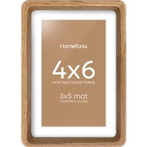 Homeforia 24x36 Mortise&Tenon Natural Oak Poster Frame, 20x30 Mat, Glass
