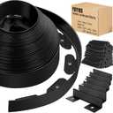 Landscape Edging - Garden Edging Border 100FT 2IN Tall with 150 Stakes, No Dig Lawn Edging for Landscaping for Garden Bed, Yard, 0.15" Thick Flower Bed Border Edging with Connector for Outdoor (BLACK)