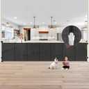 Reinforced 41" Extra Tall Pet Gate, 200" Retractable Baby Gates Extra Wide Retractable Dog Gate with Support Rods, Indoor Extra Long Baby Gate Retractable Fence Outdoor Garage Gates for Dogs, Black