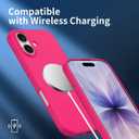 2 x Compatible with iPhone 17 Case, Shockproof Liquid Silicone Protective Phone Case with Soft Anti-Scratch Microfiber Lining Ultra Slim Drop Protection Phone Cover (Rose Red)