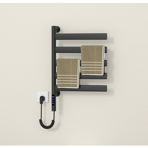 Rotating Towel Warmer Rack Black-VOKIM Wall Mounted Electric Towel Warmer