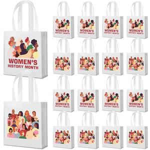Locmeo 12 Pcs Women's History Month Bags Bulk International Women's Day Gifts 8.7'' Womens Empowerment Tote Bags Reusable Non Woven Handbag for Freedom Feminism Holiday Supplies