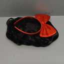 Topcosplay Women Wig Black Short Curly Cosplay Wigs with Bow Headband Halloween Costume Party Wigs