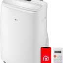 LG 10000 BTU SACC(14000 ASHRAE) Portable Air Conditioners [2023 New, Dual Inverter] Cools 450 Sqft Ultra Quiet & Easy Install WiFi App Medium & Large Room Air Conditioner AC Unit Home White LP1022FVSM