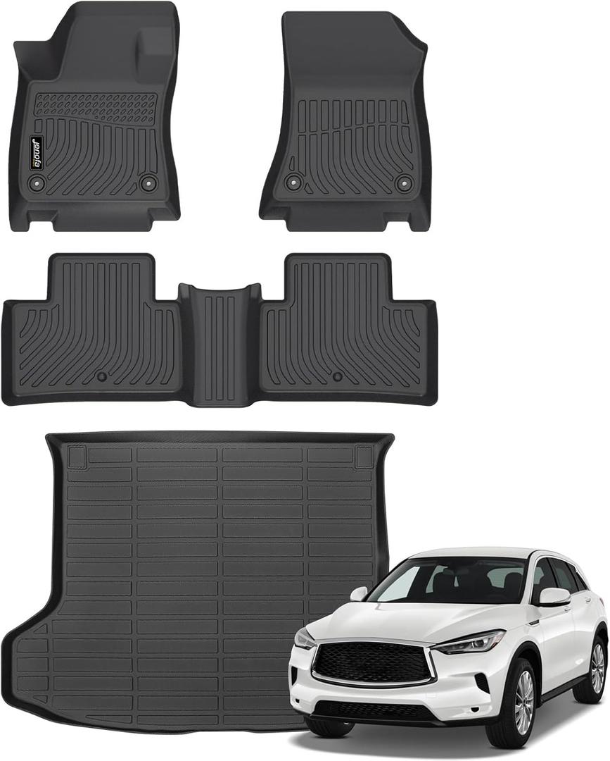 Jenofa-Floor Mats for 2019-2025 Infiniti QX50 & QX55 2022-2025 Cargo Mat Car Mats for Infiniti QX55 All Weather Waterproof Durable Floor Mat Accessories Full Set 2024