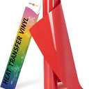 HTVRONT HTV Heat Transfer Vinyl - 12" x 8ft Red HTV Vinyl for Shirts, Red Iron on Vinyl for All Cutting Machine - Easy to Cut & Weed for Heat Transfer Design