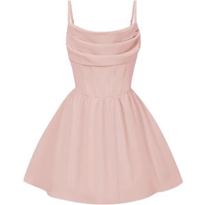 EXARUS Girls Summer Formal Dress Tween Party Dance Graduation Teen Junior HOCO Ruffle Mini Elegant Dresses 16Y