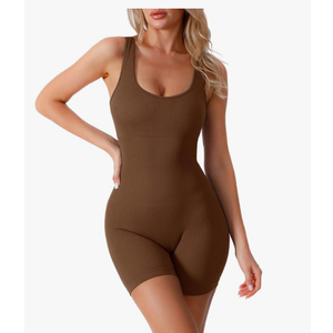 Bodysuit For Women Sleeveless Knit Waist Trainer Belly Fat Mid Length Formal Body Shaper Tummy Control M