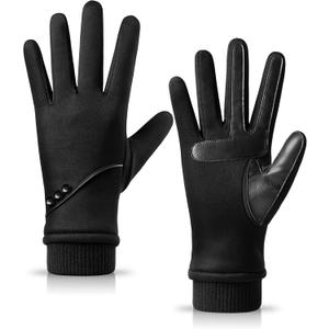 Winter Gloves Women with Touchscreen Fingers,Gloves for Women Water-Resistant with Anti-Slip Leather