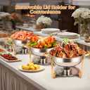 Chafing Dishes for Buffet 2 Pack, 5QT Round Chafing Dish Buffet Set [Elegant Gold and Silver Colors] Stainless Steel Buffet Food Warmers Sets for Catering Events Home Parties Dinners with Complete Set